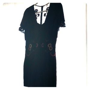 For love and lemons black romper floral appliqué